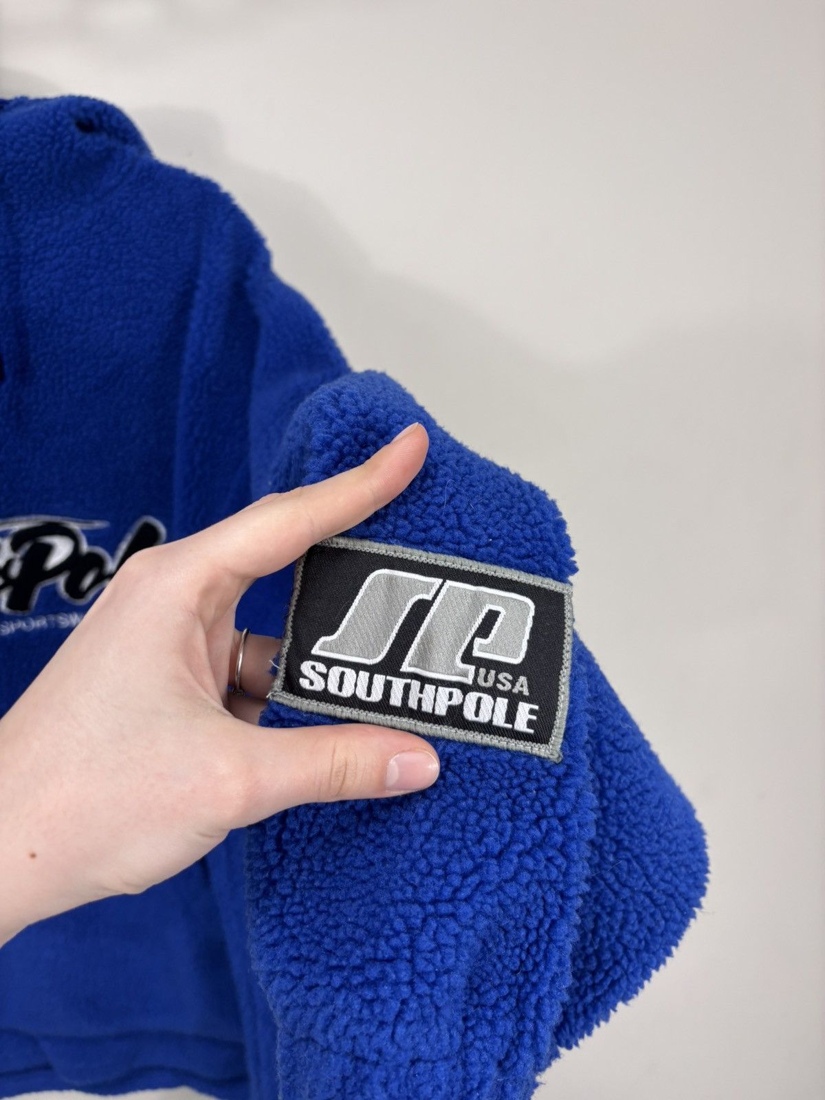 Southpole Vintage Southpole Y2K Big Embroidered Logo Teddy Hoodie Size US M / EU 48-50 / 2 - 10 Thumbnail