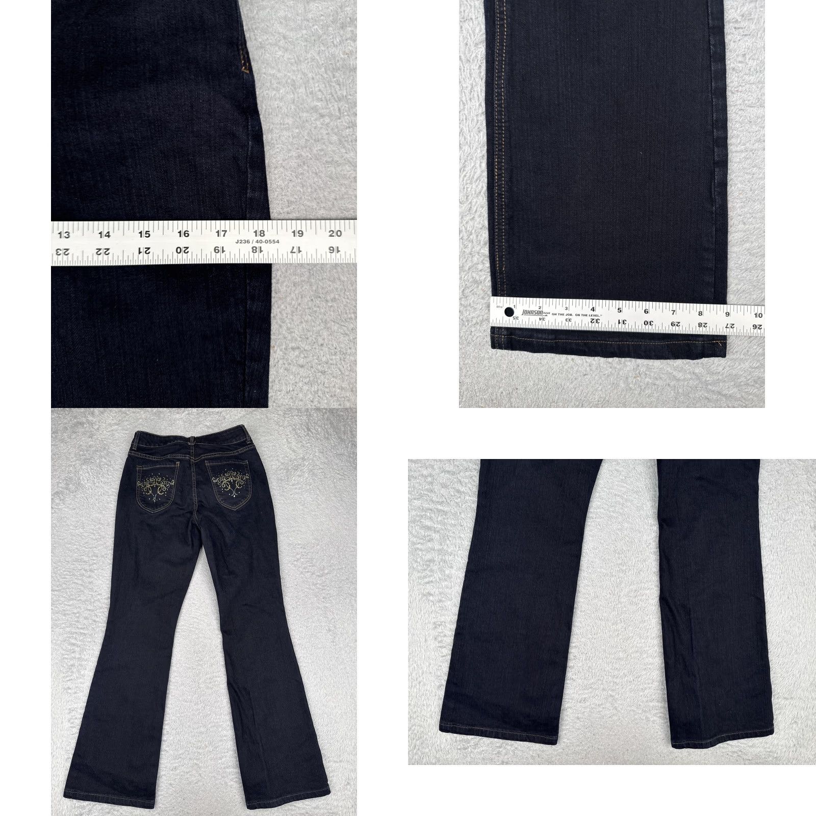 Vintage Chicos Jeans Womens 0 Dark Wash Bootcut Embellished Pockets Denim Size 25" / US 0 / IT 36 - 9 Thumbnail