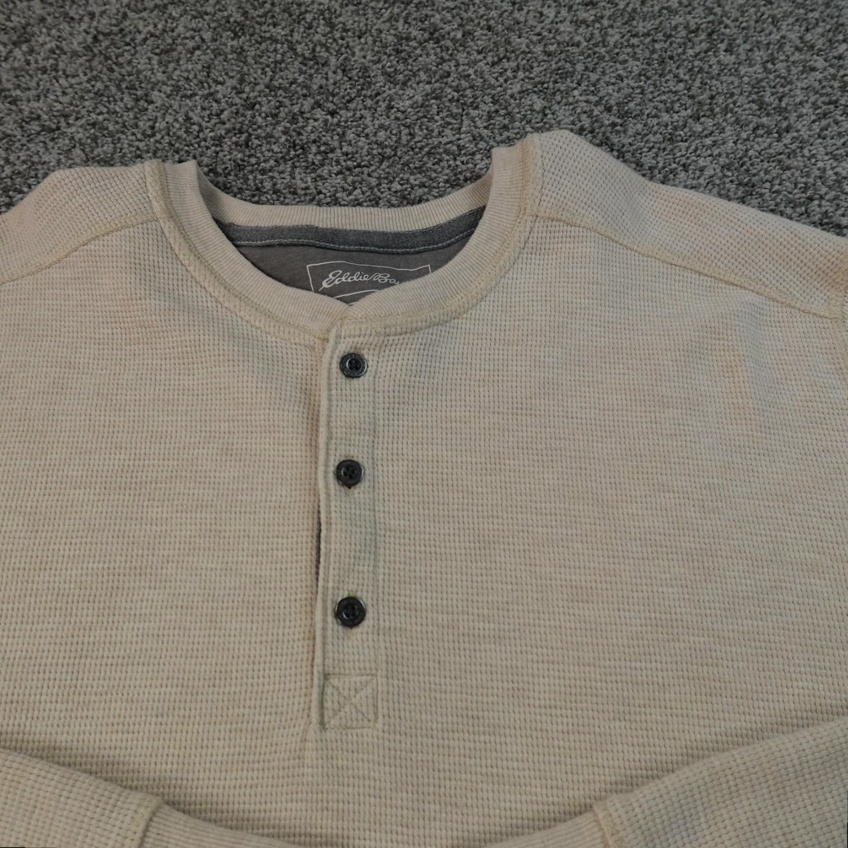Eddie Bauer Eddie Bauer Shirt Mens XL Beige Waffle Knit Thermal Henley Sweater Outdoor Hike Size US XL / EU 56 / 4 - 3 Thumbnail