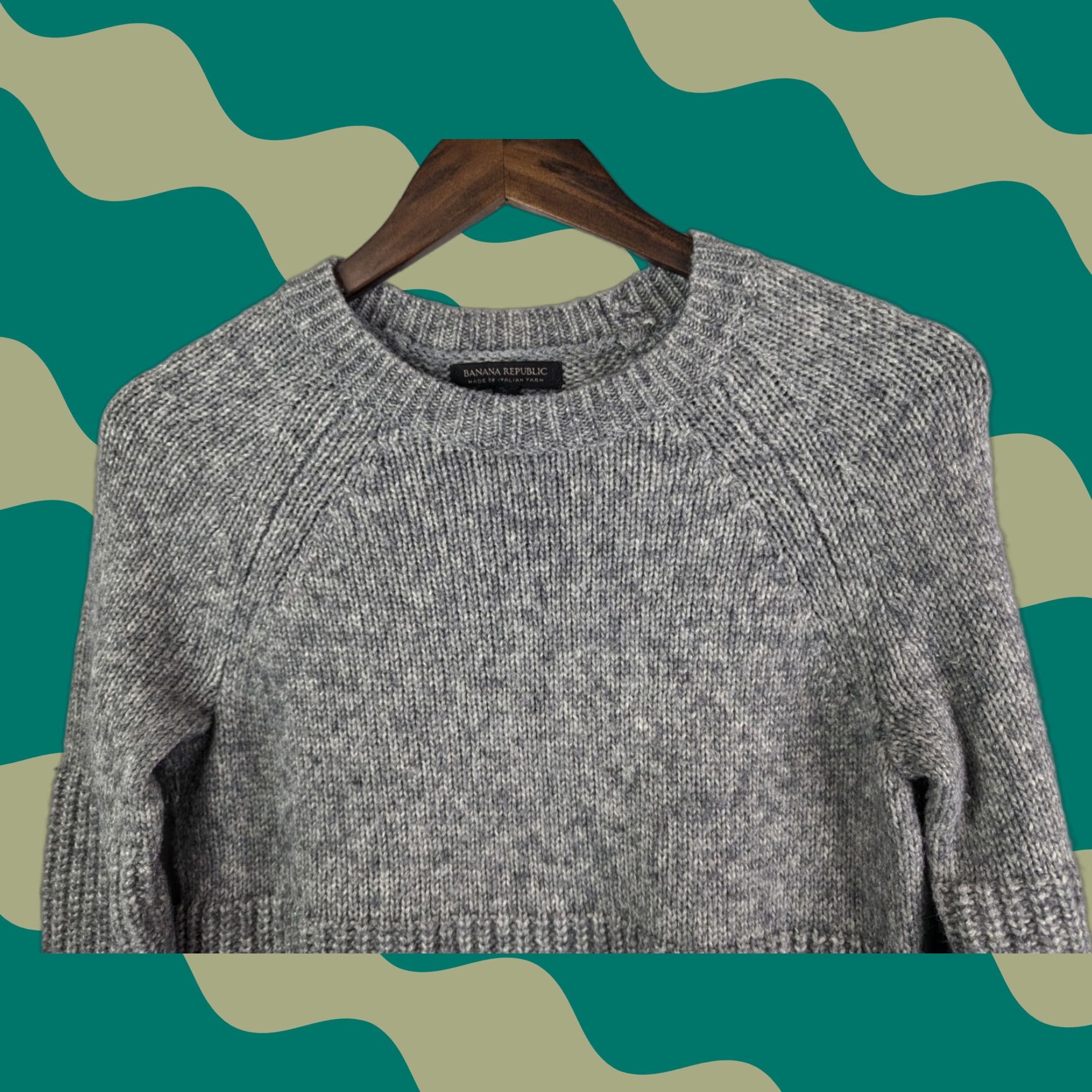 Banana Republic Banana Republic Wool Blend Grey Hi-Low Hem Sweater Womens XS Cable-Knit Pullover Knit Crew Neck Fall Spring Winter Solid Pattern Vintage: No Size XS / US 0-2 / IT 36-38 - 1 Thumbnail