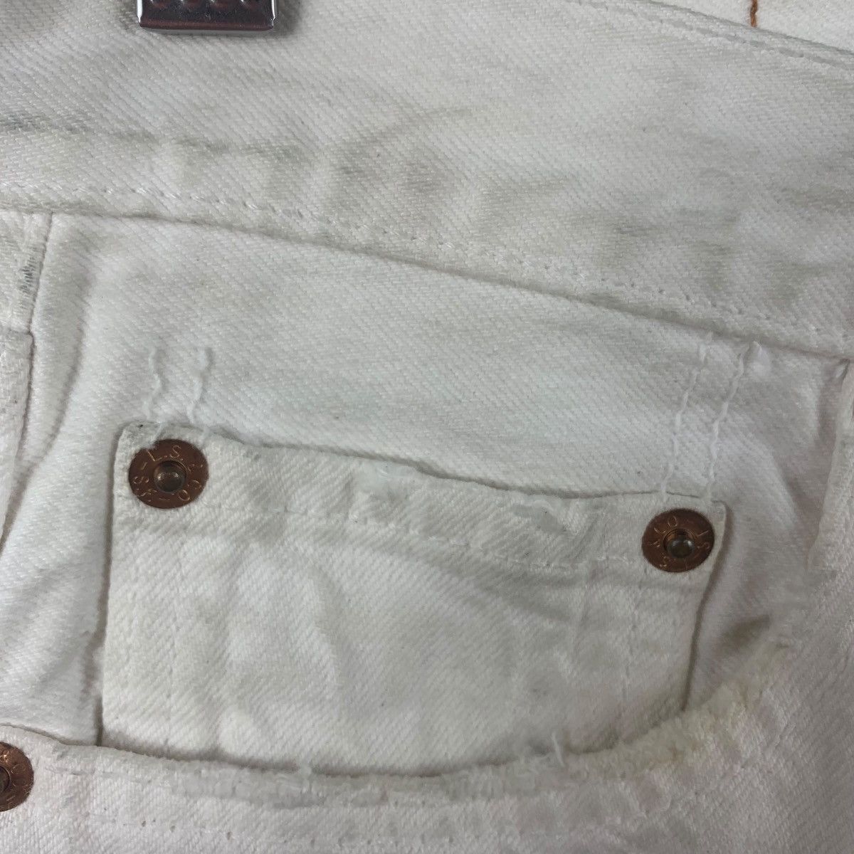 Levi's × Vintage Vintage LEVI’S lot 501 distressed white colour jeans Size 31" - 8 Thumbnail