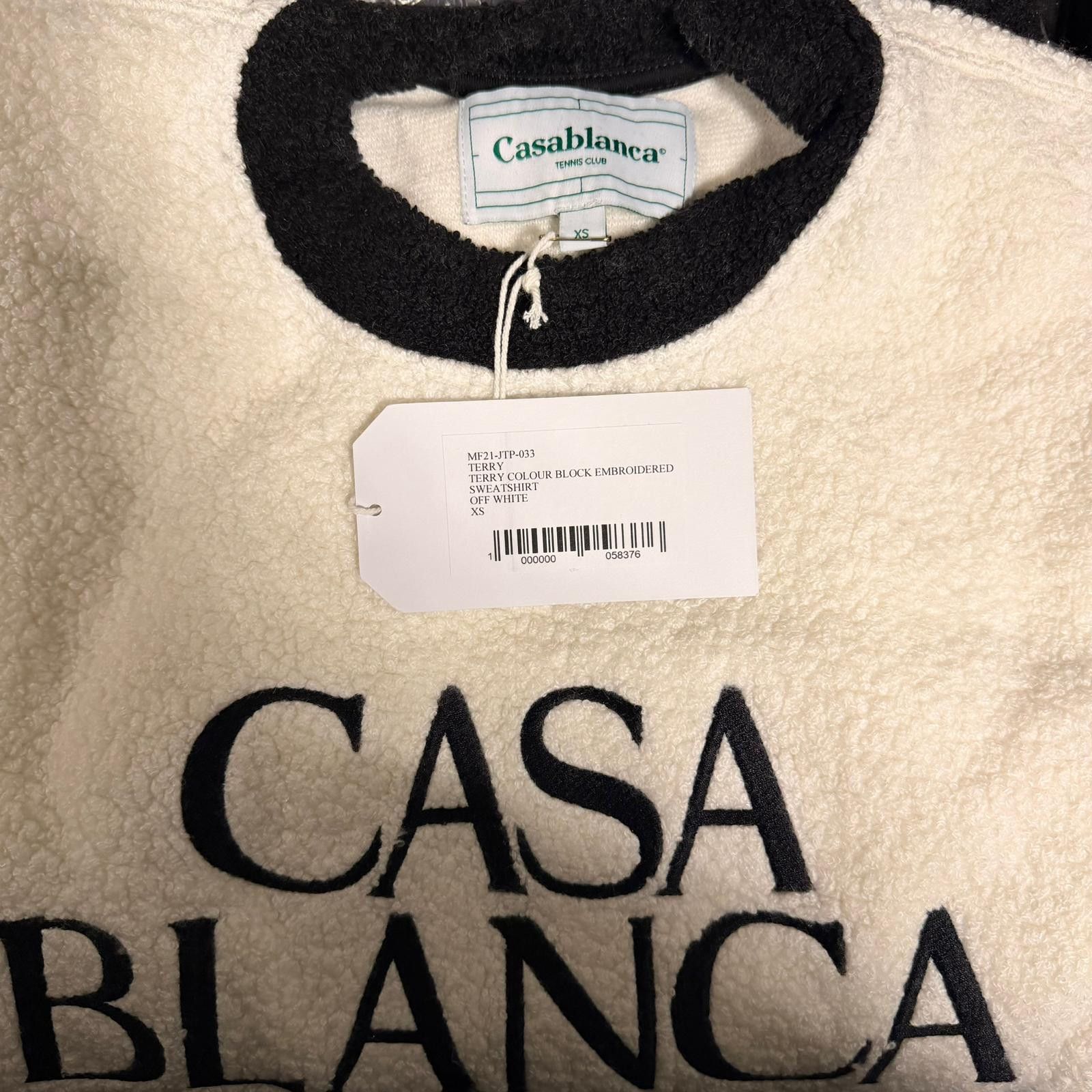 Casablanca White Two-Tone Fleece Logo Sweatshirt Size XS / US 0-2 / IT 36-38 - 8 Thumbnail