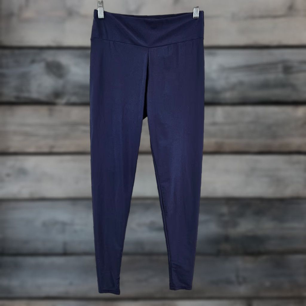Vintage Ella Mae Womens Leggings Sz Small Solid Blue Mid Rise Womens Activewear Size 28" / US 6 / IT 42 - 1 Thumbnail