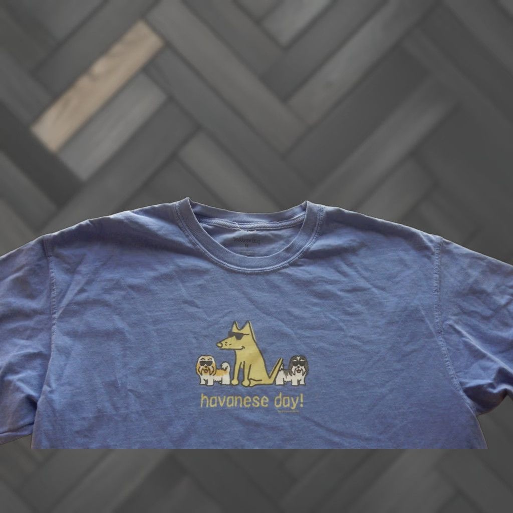 Vintage Teddy The Dog Men's T Shirt L Blue Graphic Print Short Sleeve Shirt Mens Size L Size US L / EU 52-54 / 3 - 1 Thumbnail