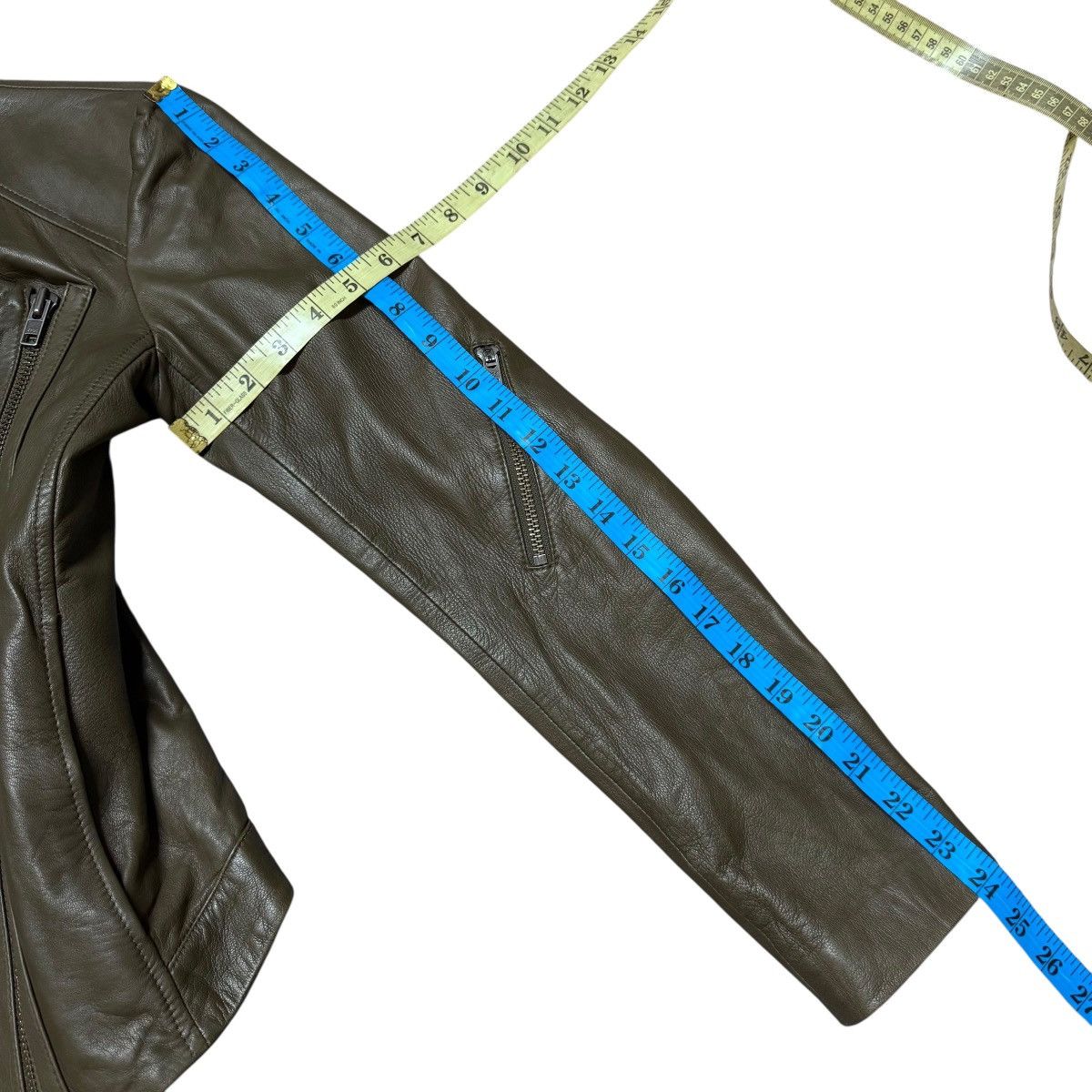 Helmut Lang Helmut Lang Leather Biker Jacket Green Washed Size M / US 6-8 / IT 42-44 - 17 Thumbnail