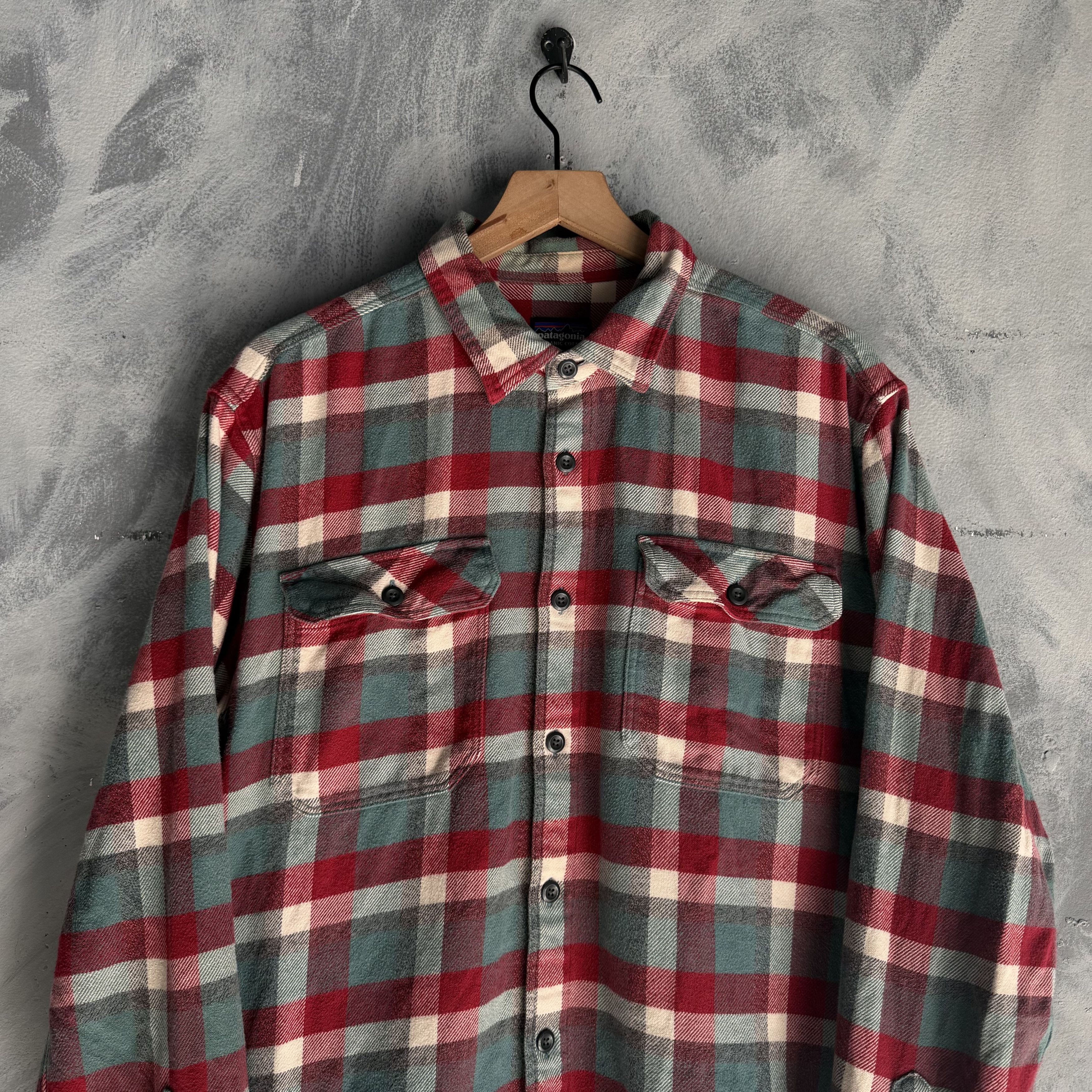 Patagonia PATAGONIA Fjord Organic Cotton Flannel Plaid Shirt Mens Sz L Size US L / EU 52-54 / 3 - 2 Thumbnail