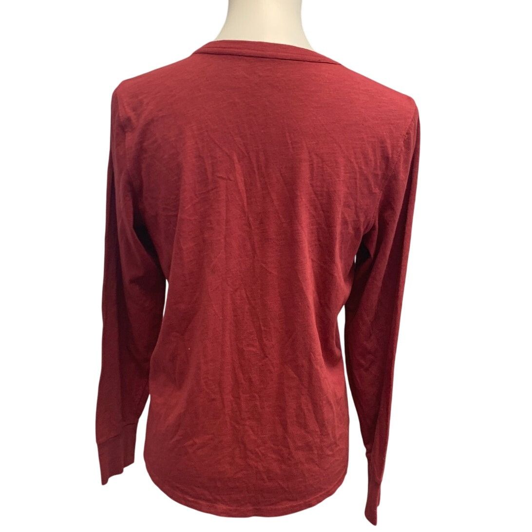 American Eagle Outfitters New Aerie Red Long Sleeve PolyCotton Tee Shirt White Ribbon Size S / US 4 / IT 40 - 4 Thumbnail