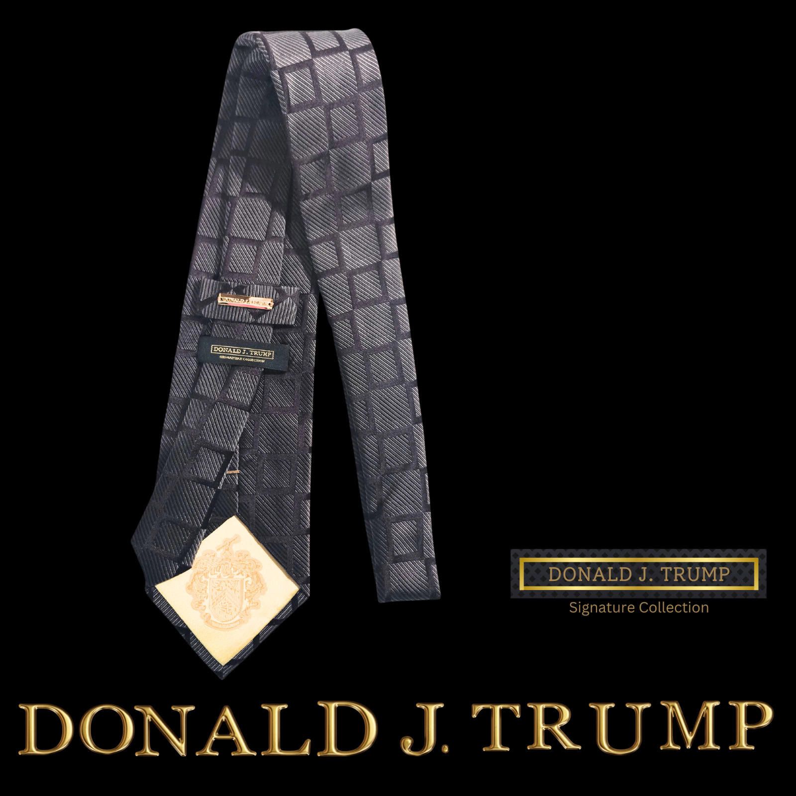 Designer Donald J. Trump Necktie Tie Gray Brown Geometric NEW Tie Box Size ONE SIZE - 2 Thumbnail