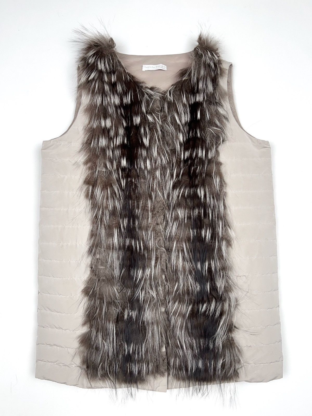 Fabiana Filippi Fabiana Filippi Fox Fur Goose Down Vest Beige Light Grey Size M / US 6-8 / IT 42-44 - 1 Thumbnail