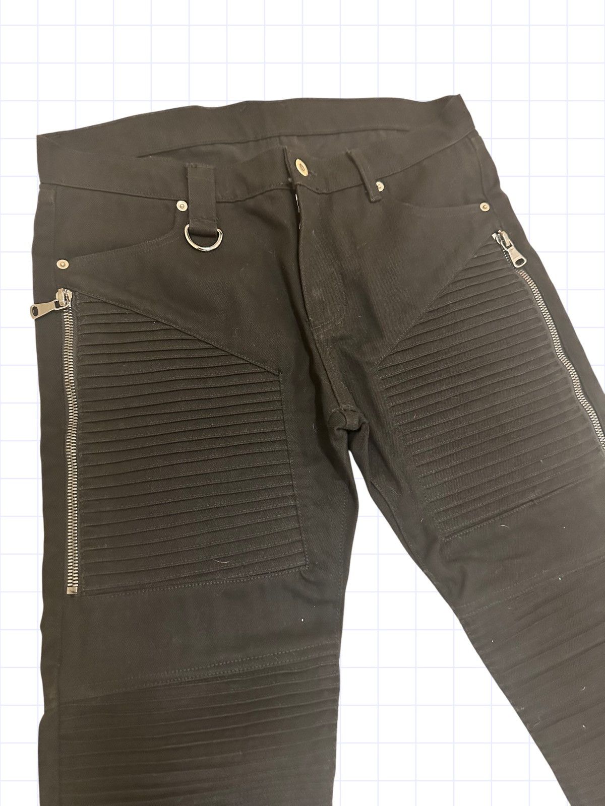 Other 1/1 Unreleased Sample Pleated Denim Biker Jeans Heavyweight Size US 34 / EU 50 - 1 Thumbnail