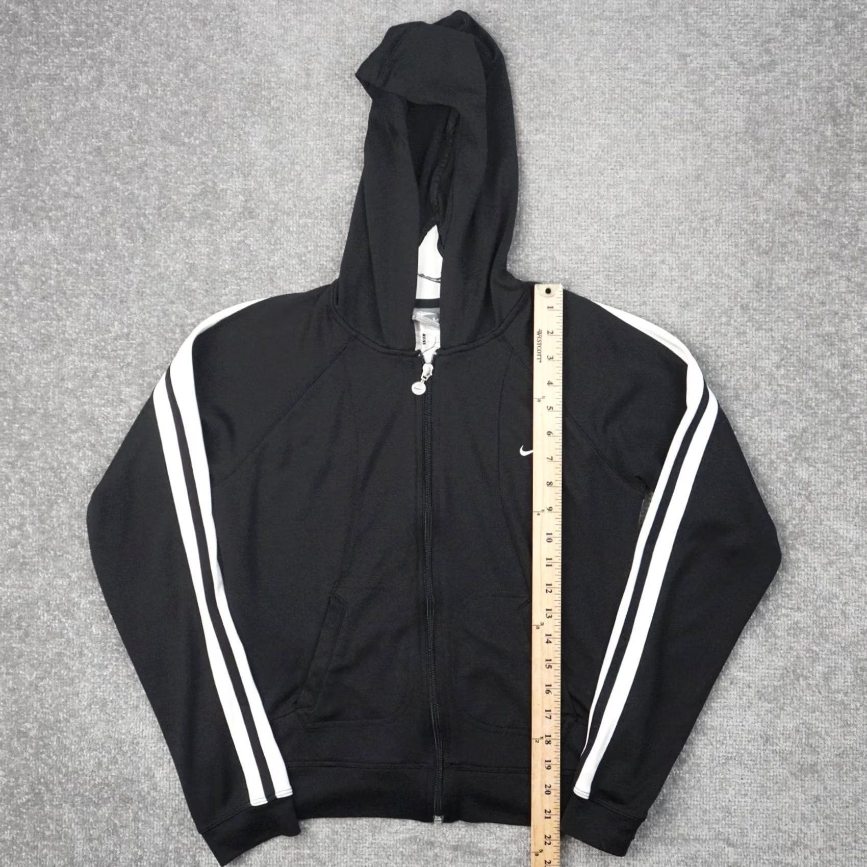 Nike Nike Full Zip Womens Medium Black Long Sleeve Hooded Jacket Size M / US 6-8 / IT 42-44 - 3 Thumbnail