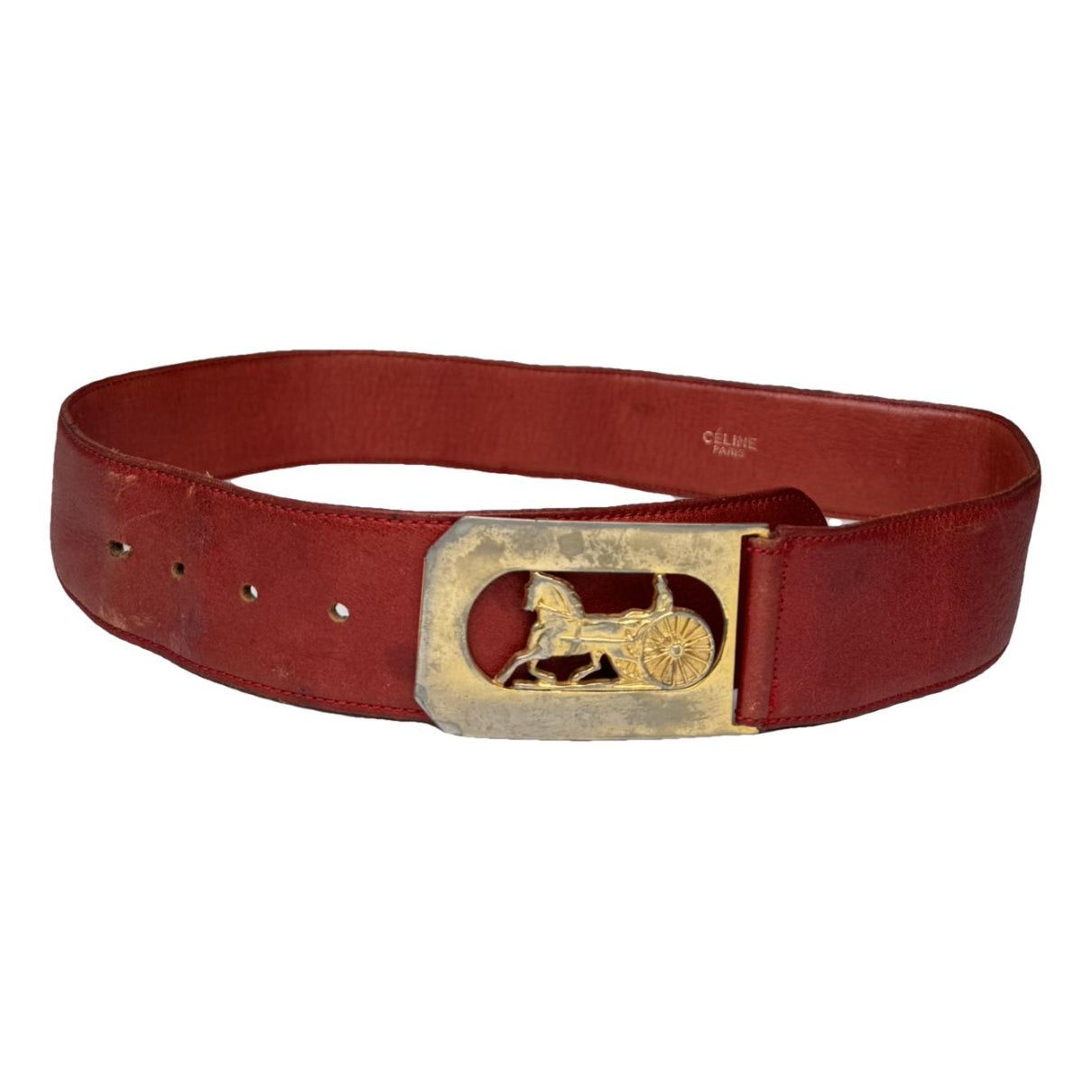 Celine Triomphe Red Leather Belt Size ONE SIZE - 1 Thumbnail
