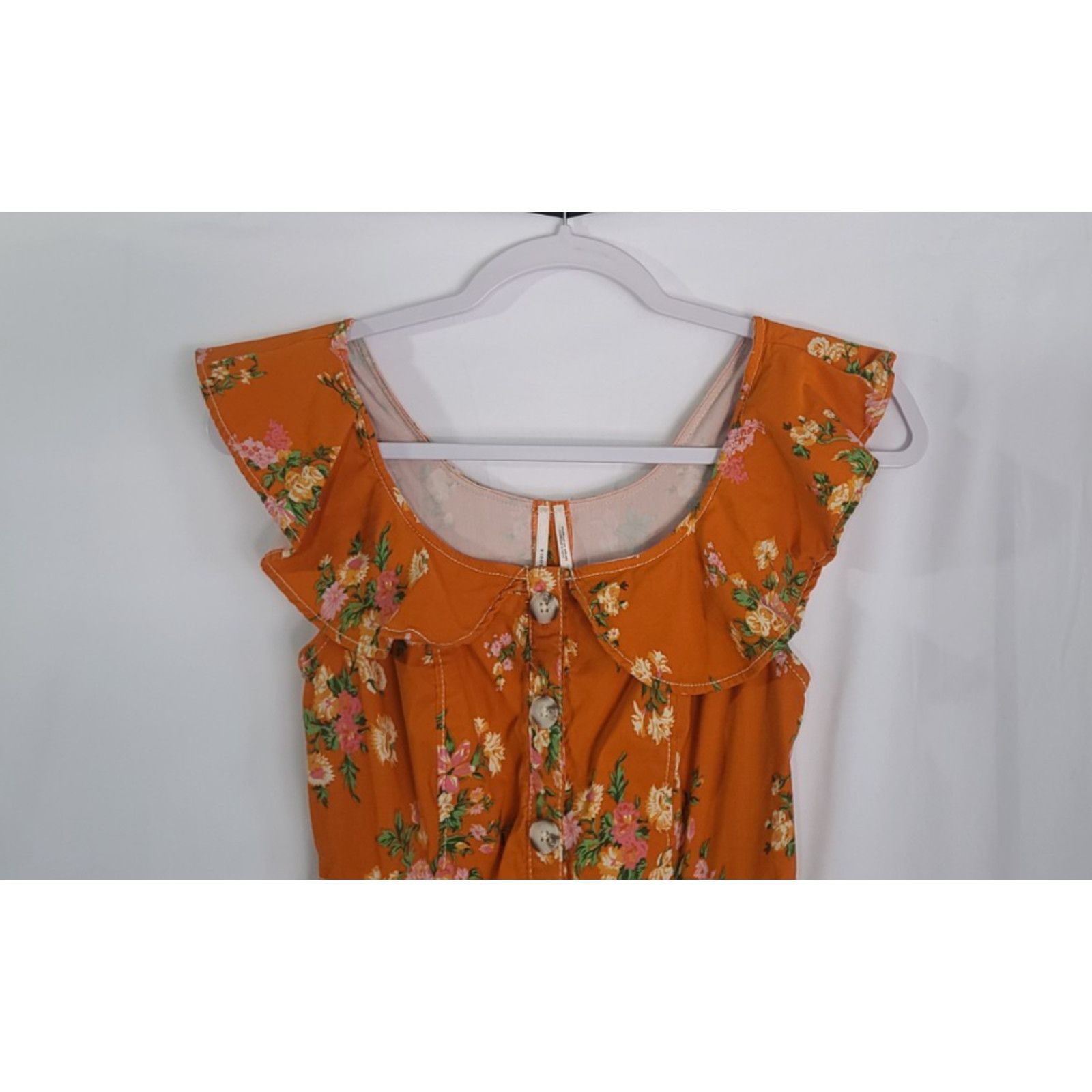 Anthropologie Anthropologie Buttondown Magic Fabric Midi Orange Dress XXSP Size XXS / US 00 / IT 34 - 4 Thumbnail