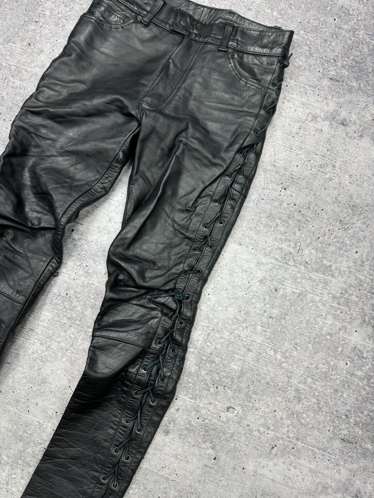 Genuine Leather × Vintage Vintage 90’s Y2K Style Casual Cowboy Genuine Leather Pants Size US 30 / EU 46 - 4 Thumbnail