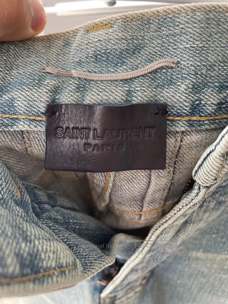 Saint Laurent Paris Saint Laurent Distressed Blue Jeans. Size US 29 - 3 Thumbnail
