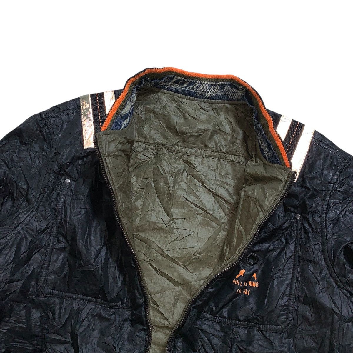 Diesel Reversible Diesel Bomber Jacket Black Green Army Reflective Size US L / EU 52-54 / 3 - 6 Thumbnail