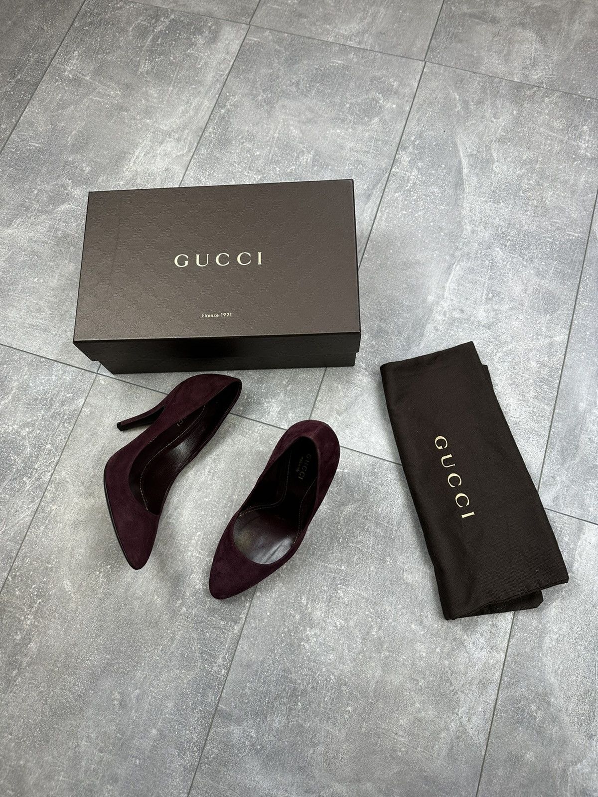 Women’s Burgundy Kid Scamosciato Gucci Shoes