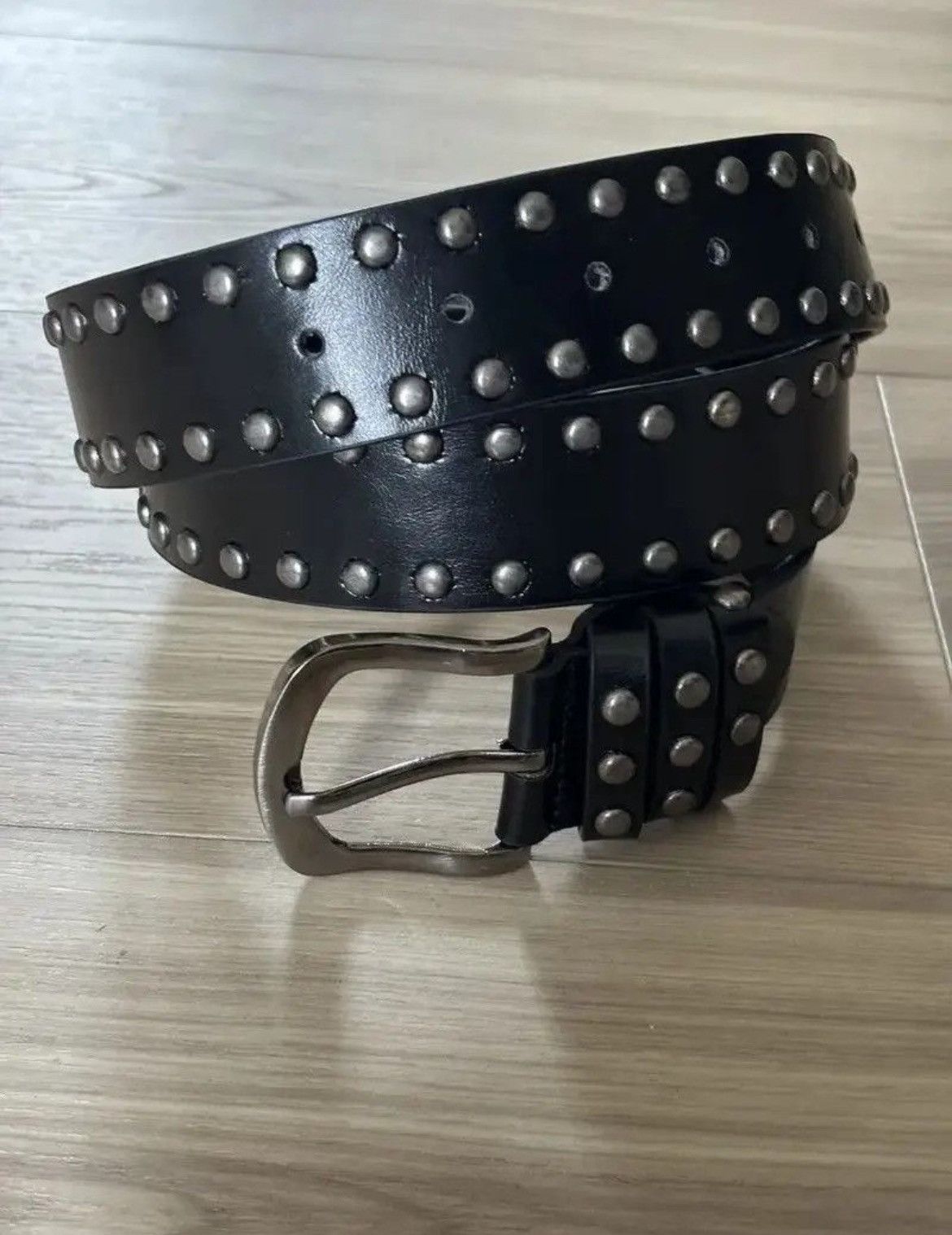Japanese Brand × Vintage H1 - Vintage Rock Studded Belt (black) Size 32 - 4 Thumbnail