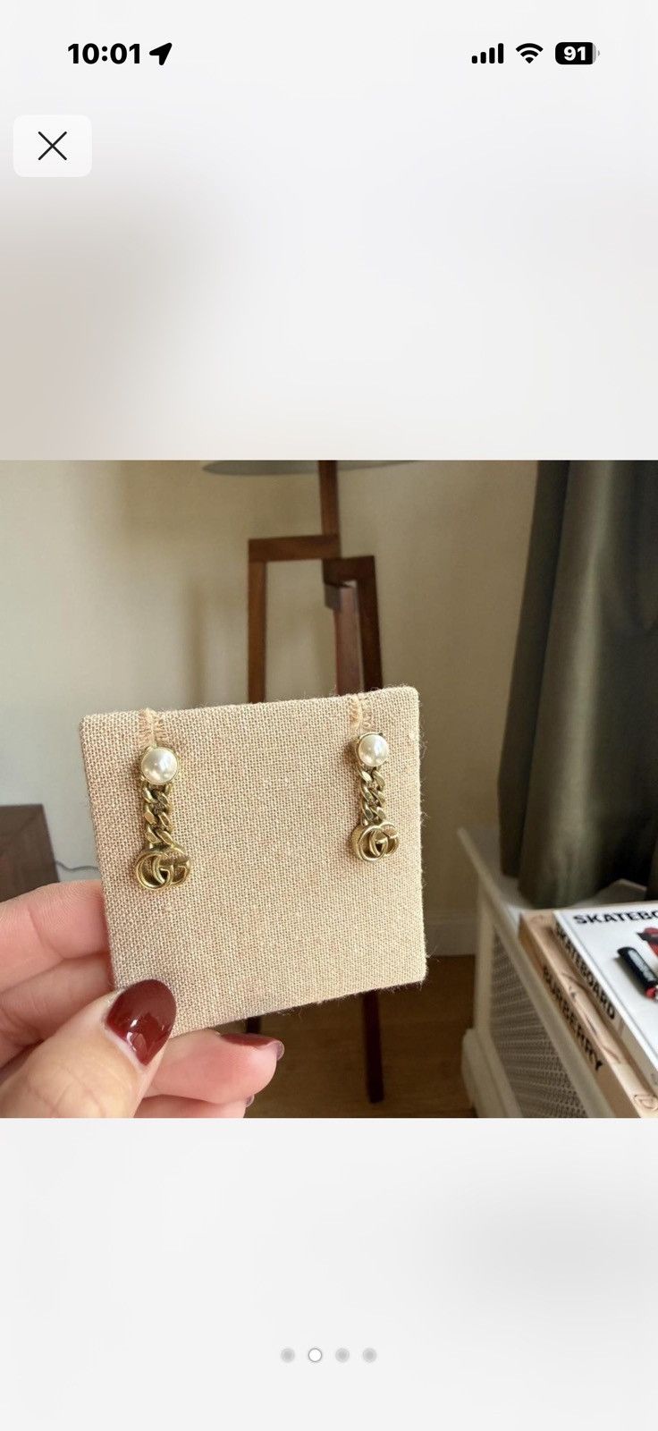 Gucci Gucci GG Pearl Drop Earring Size ONE SIZE - 2 Thumbnail