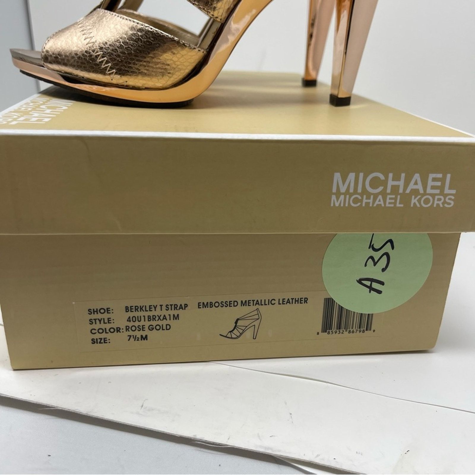 Michael Kors New MICHAEL Michael Kors Women's Metallic Berkley T-strap Size US 7.5 / IT 37.5 - 7 Thumbnail