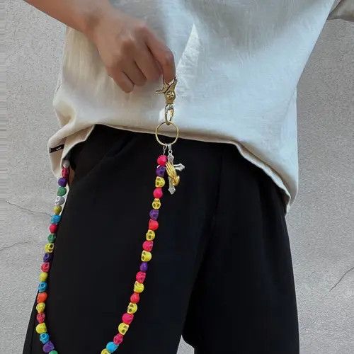 Jewelry 206ColorBeaded Wallet Chain, Belt Chain, Pants Chain Size ONE SIZE - 8 Thumbnail