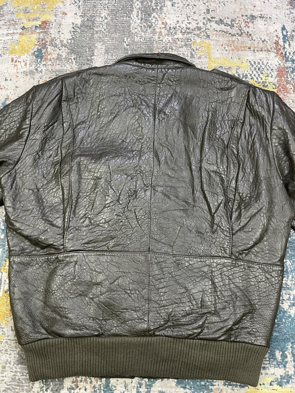 Genuine Leather Vtg Distressed Crumbled Sheepskin Leather Bombers Size US M / EU 48-50 / 2 - 2 Thumbnail