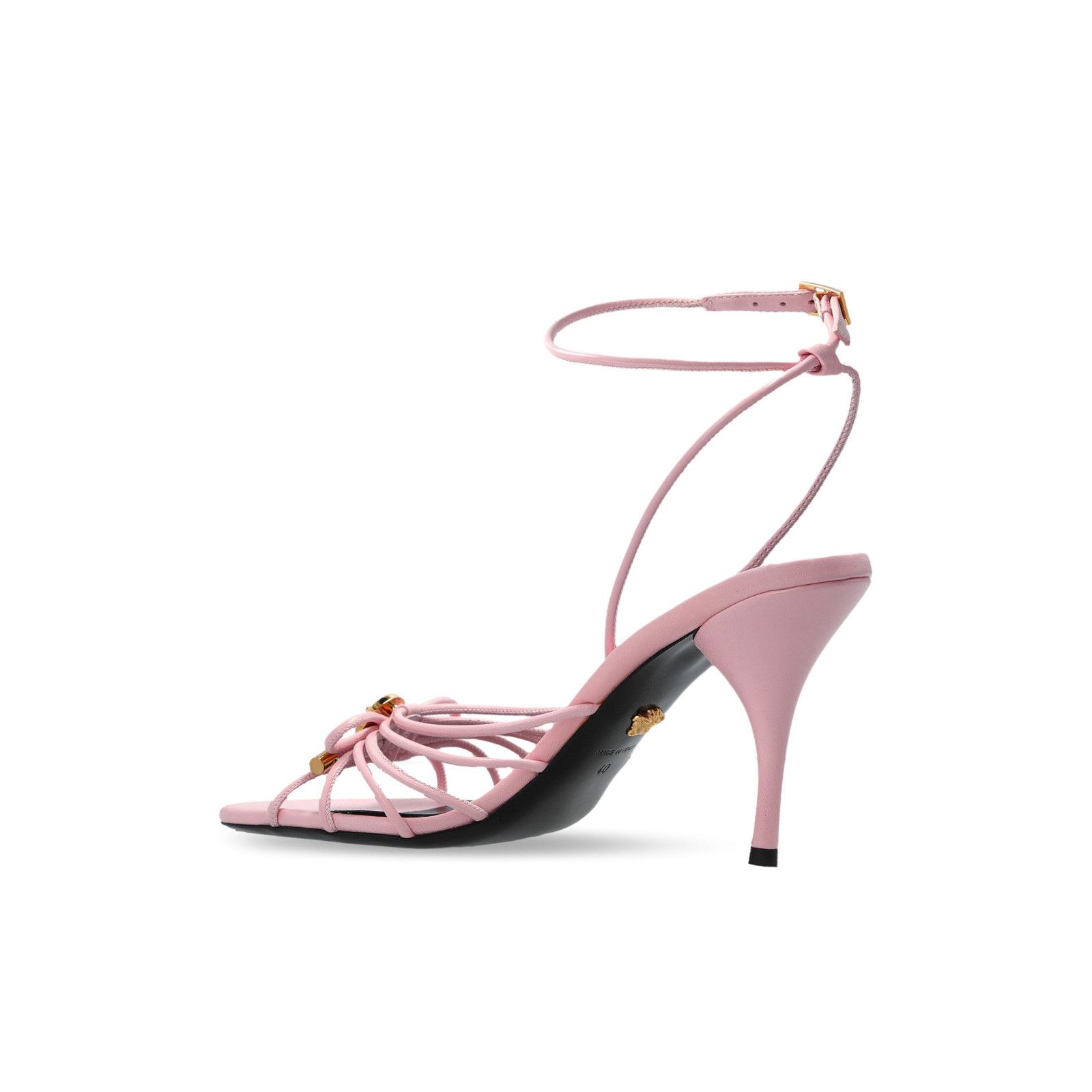 Versace VERSACE Pink Leather Heeled Sandals New & Authentic (Size:7; Size US 7 / IT 37 - 3 Thumbnail