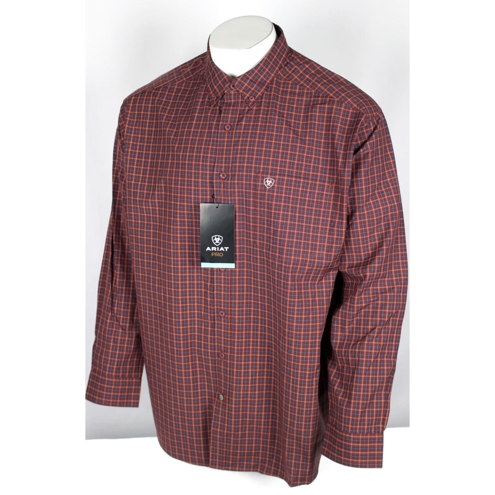 Ariat VINTAGE Ariat Pro Pavel Long Sleeve Button Shirt XXL Burgundy 10053871 Size US XXL / EU 58 / 5 - 5 Thumbnail