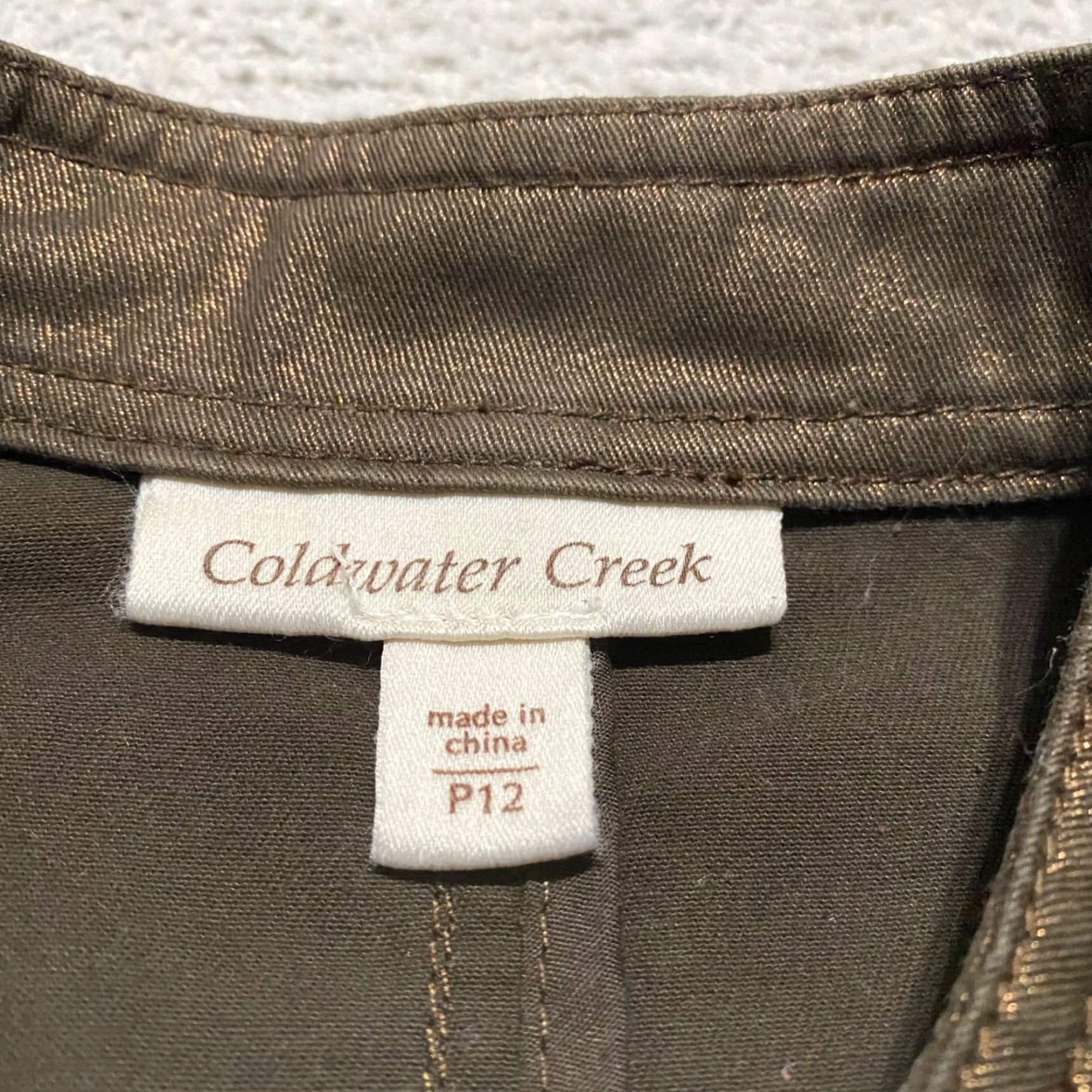 Coldwater Creek Coldwater Creek Jacket Womens 12P Brown Shiny Metallic Long Sleeve Button-Up Size XL / US 12-14 / IT 48-50 - 4 Thumbnail