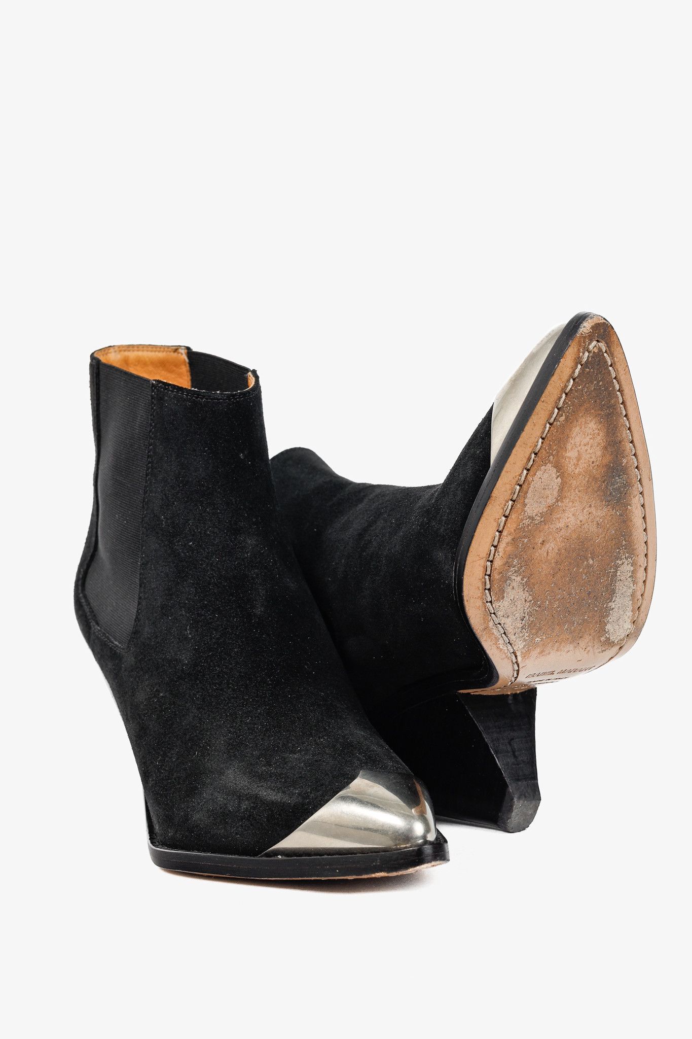 Isabel Marant Isabel Marant Lemsey Black Suede Ankle Boots Size US 4.5 / IT 34.5 - 4 Thumbnail