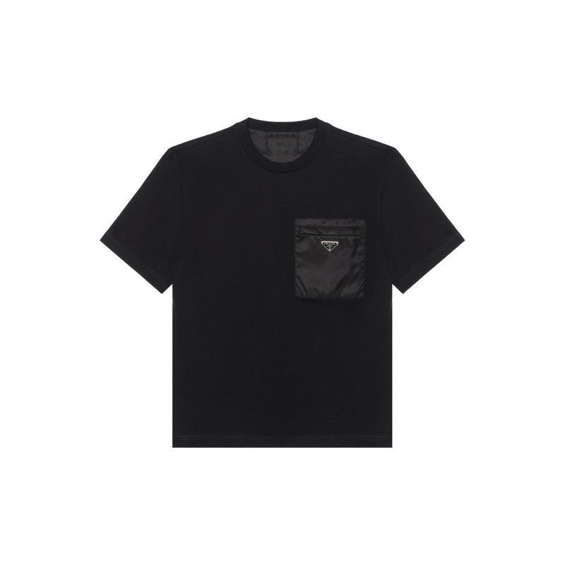 Prada Prada Black Short Sleeve T-Shirt with Logo Size US M / EU 48-50 / 2 - 1 Thumbnail