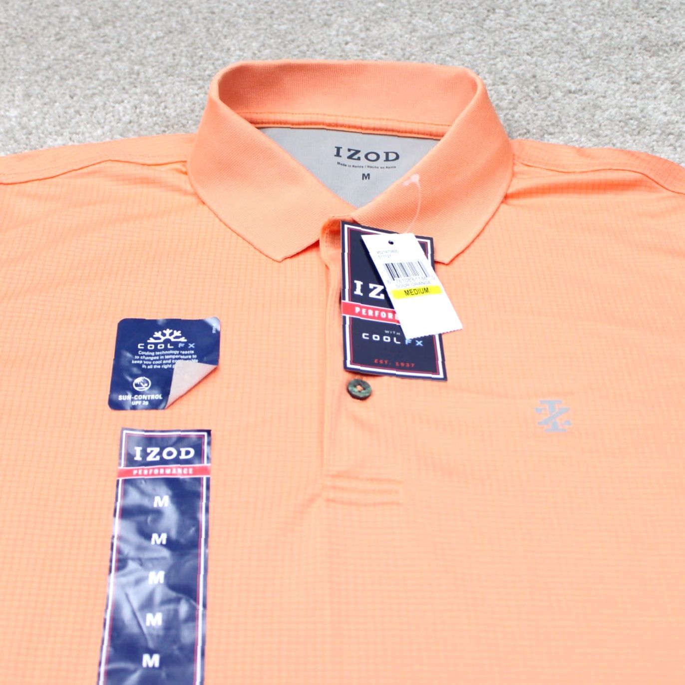 Izod IZOD Polo Shirt NWT Mens Medium Sour Orange Performance CoolFX Short Sleeve Shirt Size US M / EU 48-50 / 2 - 4 Thumbnail