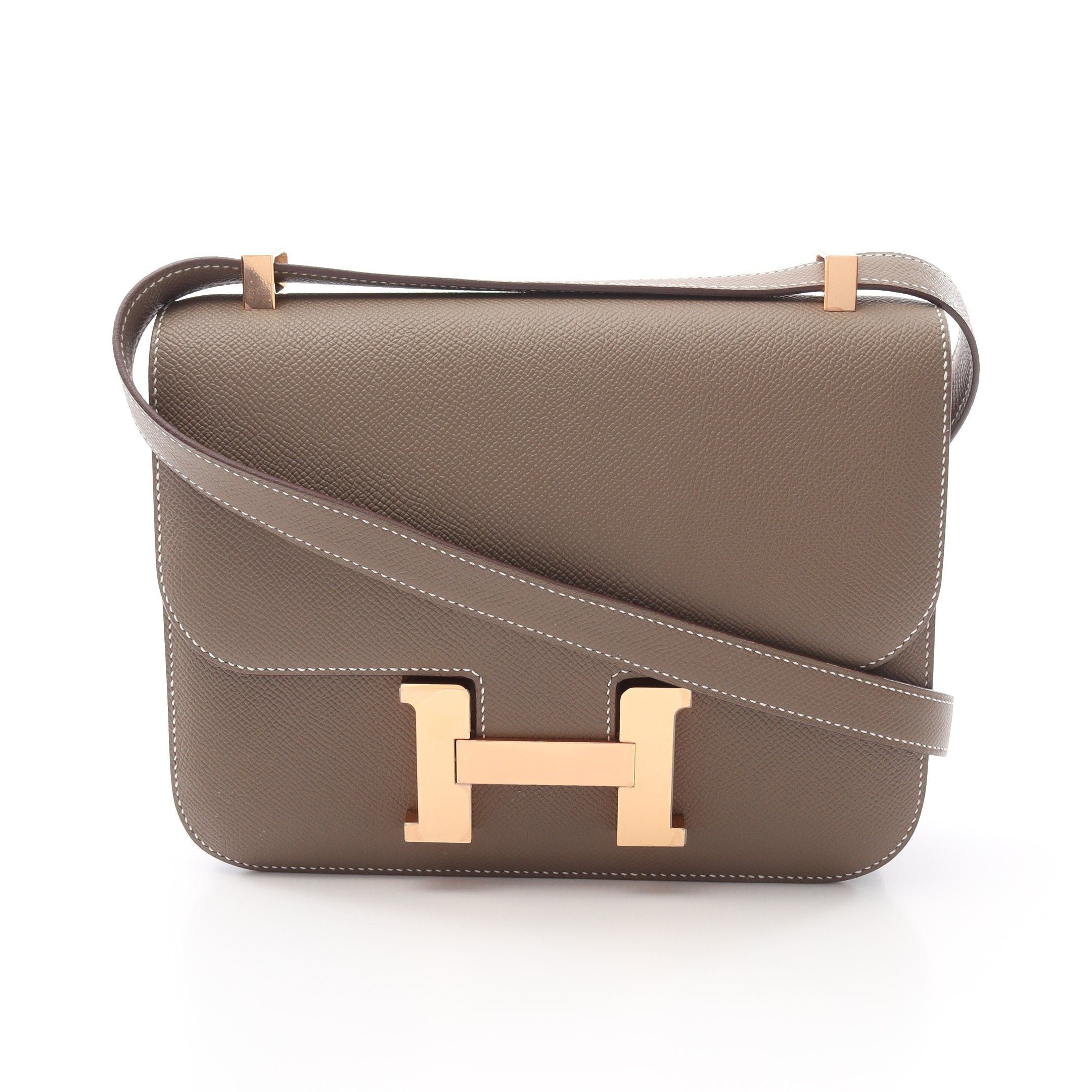 Hermes Hermes Constance 3 24 Etoupe Shoulder Bag Veau Epsom Gray Brown Pink Gold Hardware B Stamp Size ONE SIZE - 1 Thumbnail