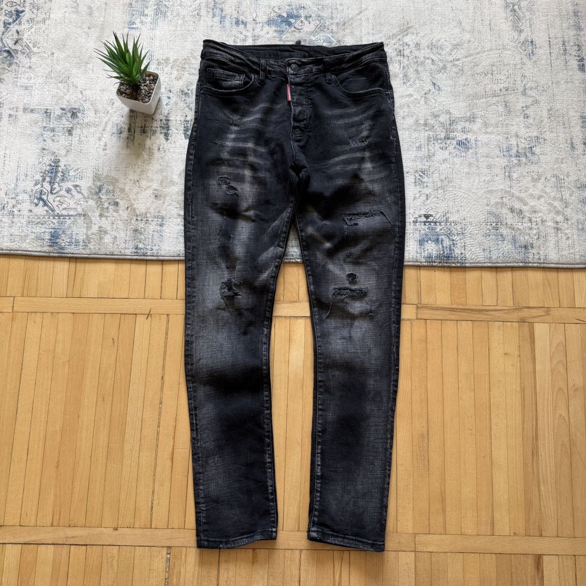 Dsquared2 📌 Crazy Dsquared2 Tidy Biker Jean Dean Caten Distressed Size US 32 / EU 48 - 1 Thumbnail