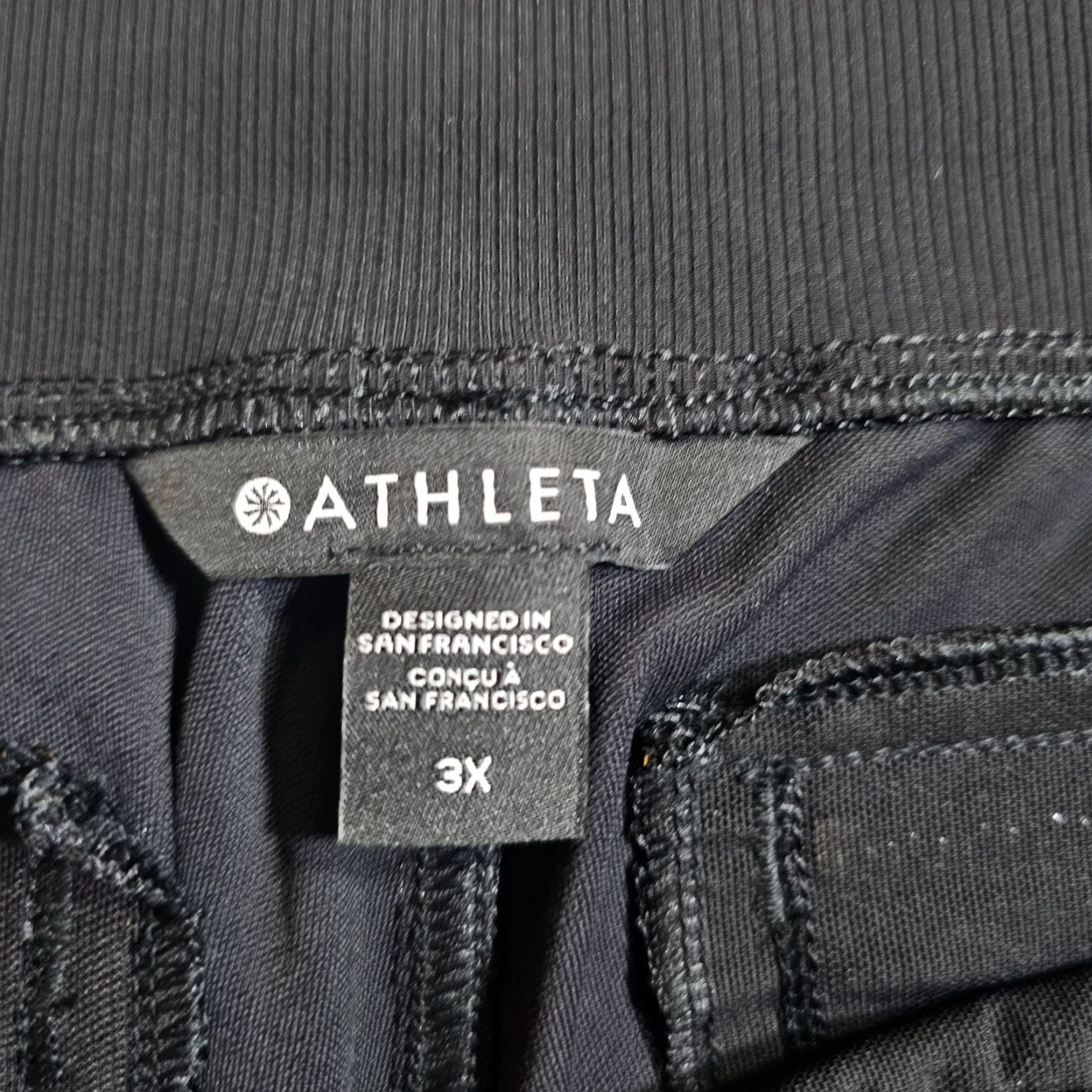 Athleta Athleta Pants Womens 3X Black Moto Joggers Stretch Elastic Waist Athleisure Size 40" / US 18 - 3 Thumbnail