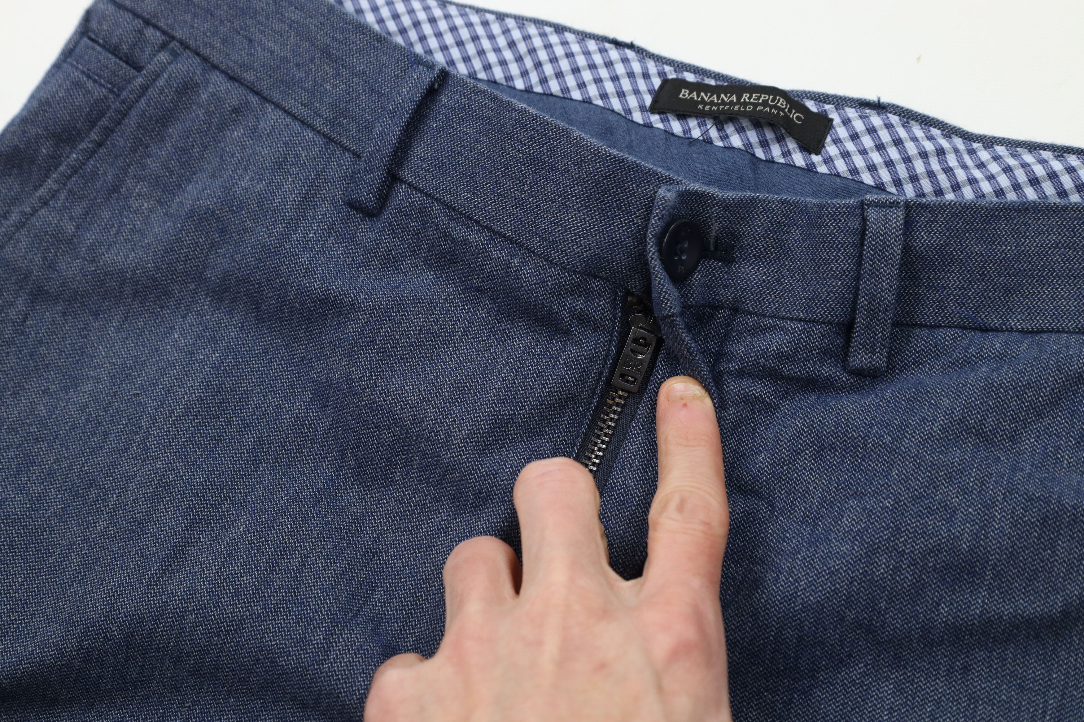 Banana Republic Banana Republic Kentfield Chambray Flannel Chino Pants Blue Size US 32 / EU 48 - 6 Thumbnail