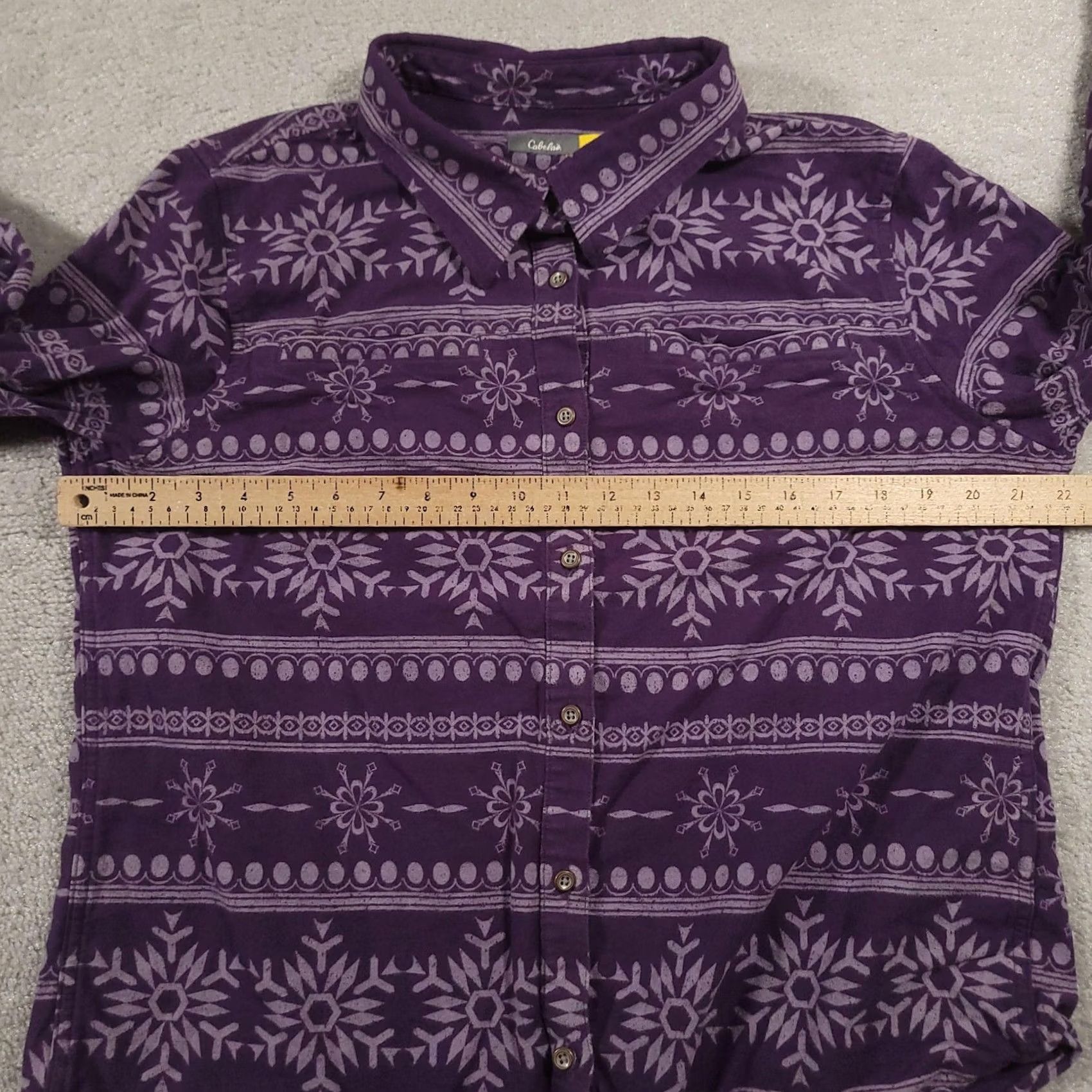 Vintage Cabela's Shirt Mens L Purple Snowflake Fleece Button-Up Winter Pattern Outdoors Size US L / EU 52-54 / 3 - 7 Thumbnail