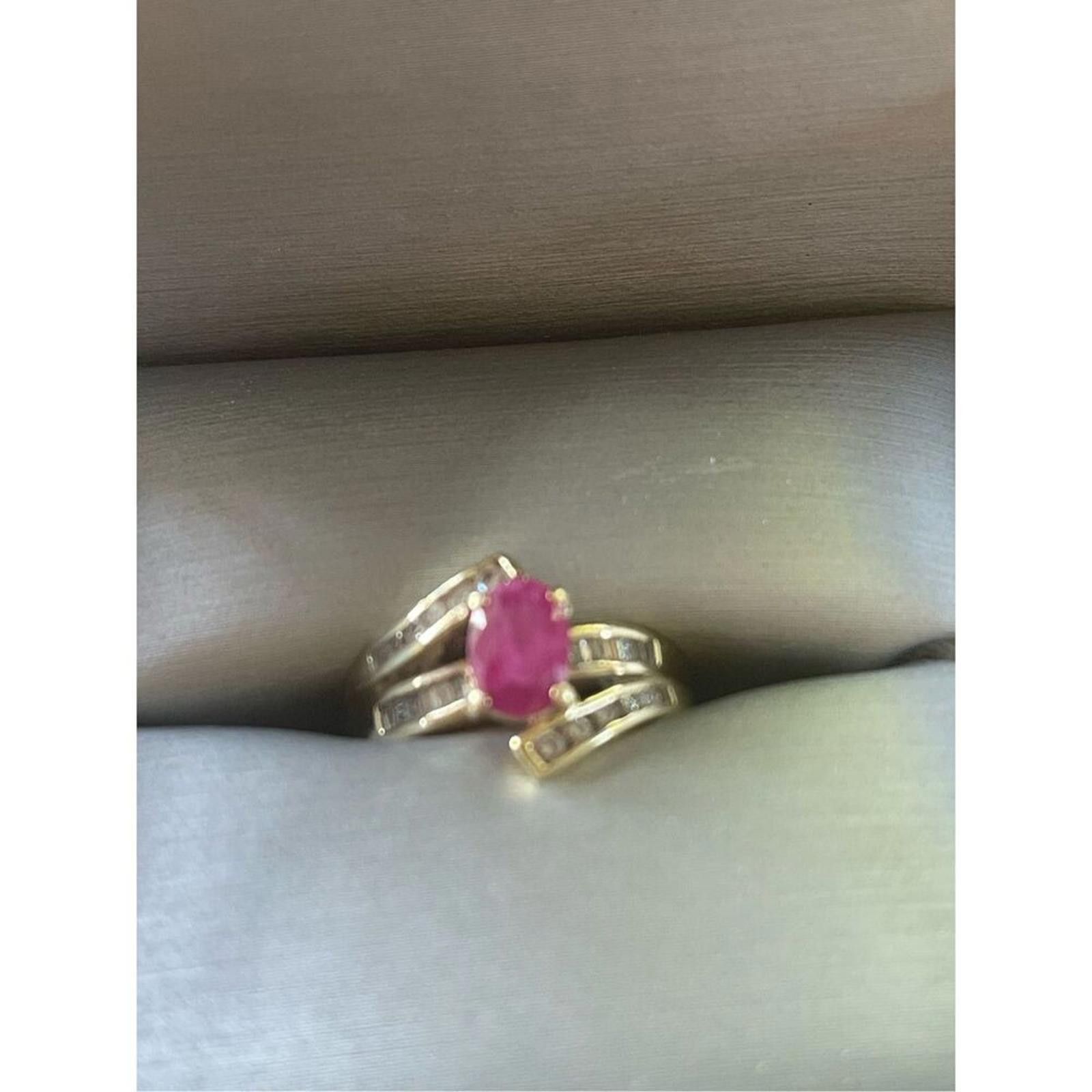 Gosha Rubchinskiy 14 k gold ruby and diamond ring size 4.5 Size ONE SIZE - 1 Thumbnail