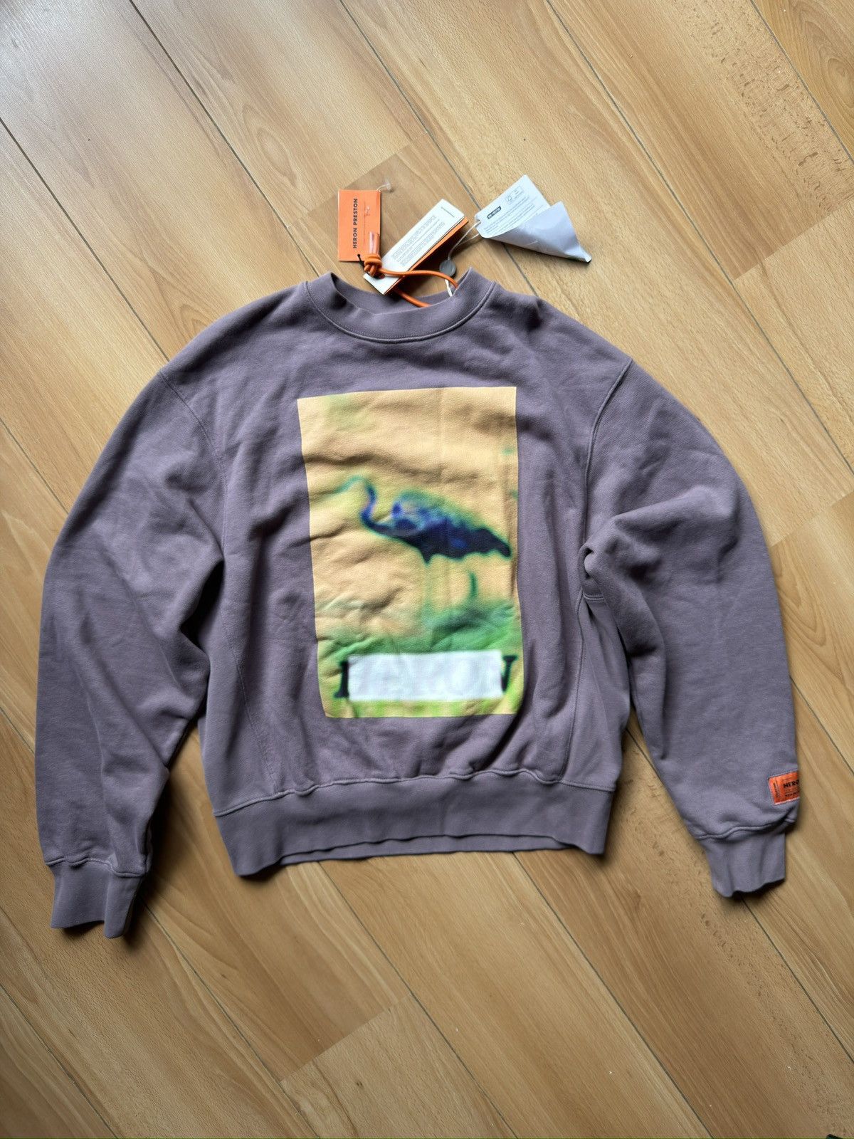 Heron Preston Heron Preston khaki sweatshirt big logo crane new Size US S / EU 44-46 / 1 - 1 Thumbnail