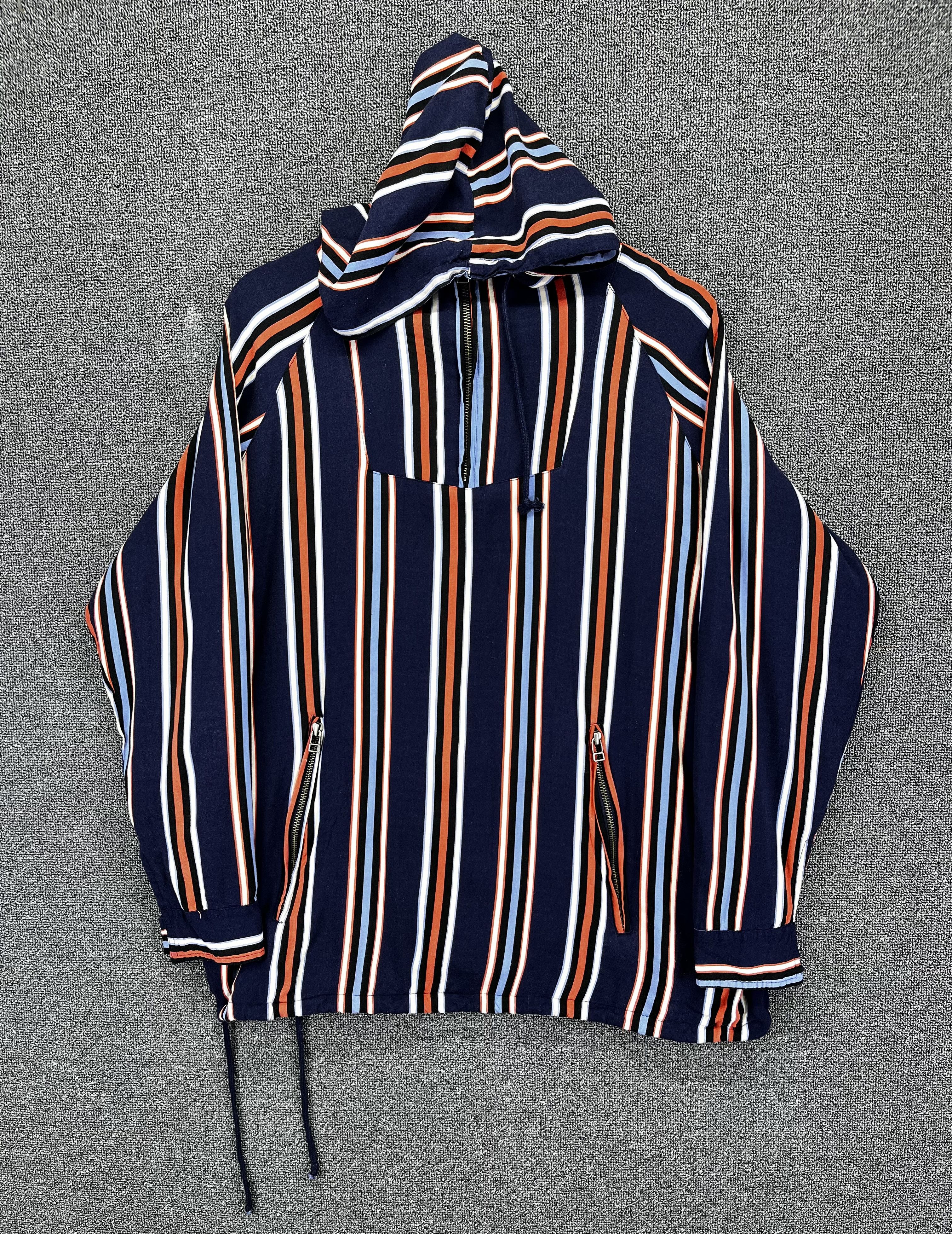 Issey Miyake Vintage Issey Miyake Tete Homme Hooded Striped Anorak Size US M / EU 48-50 / 2 - 1 Thumbnail