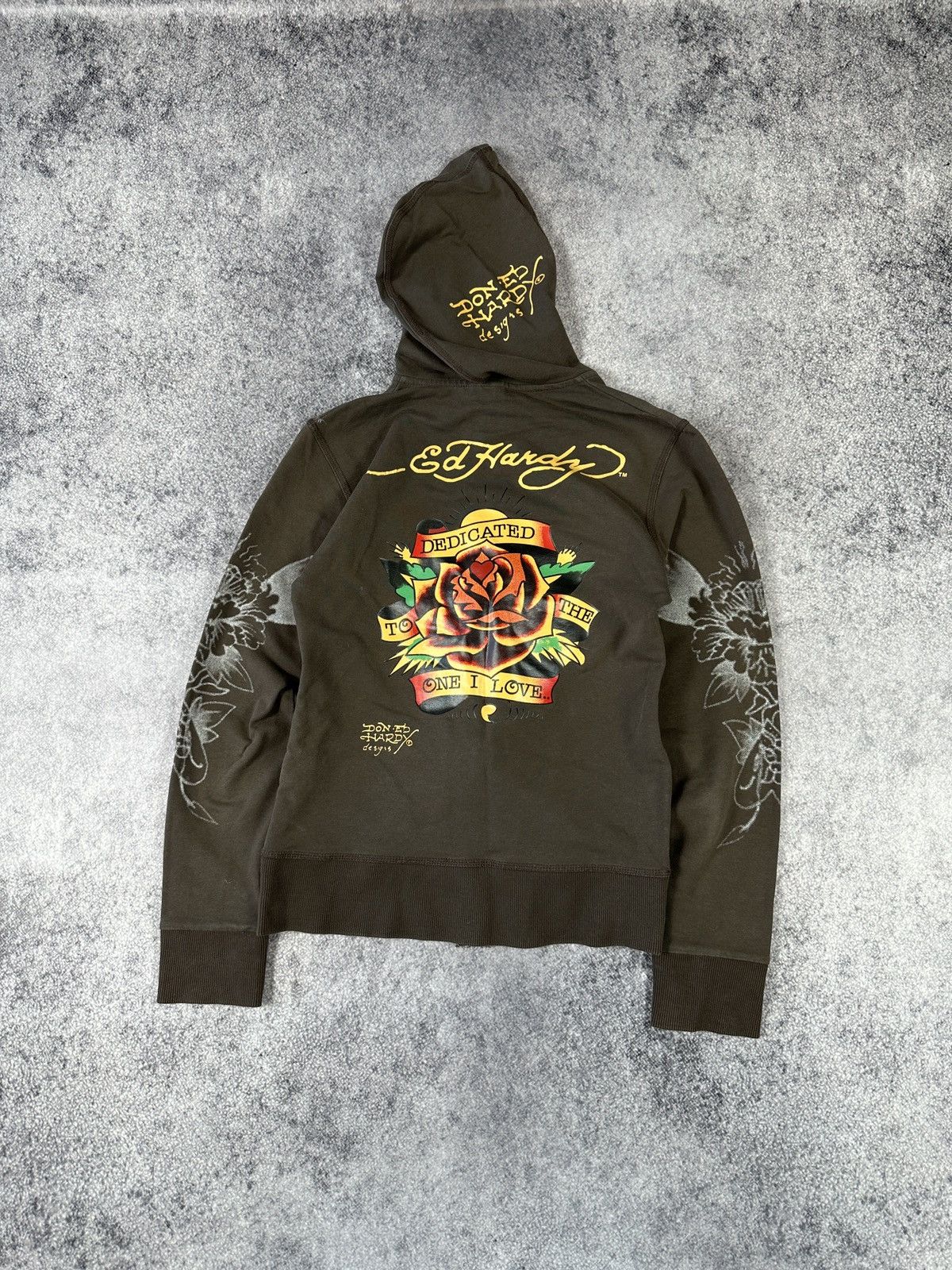 Ed Hardy Y2K Vintage Ed Hardy hoodie avant garden logo Streetwear VTg Size L / US 10 / IT 46 - 6 Thumbnail