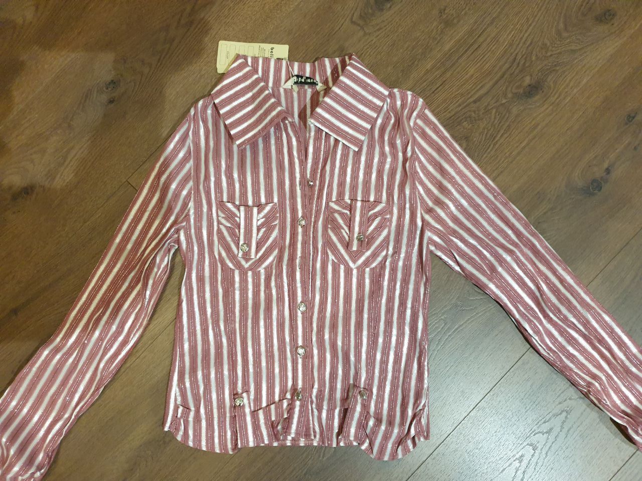 Other Womens Pink striped shirt sz M Size M / US 6-8 / IT 42-44 - 2 Thumbnail