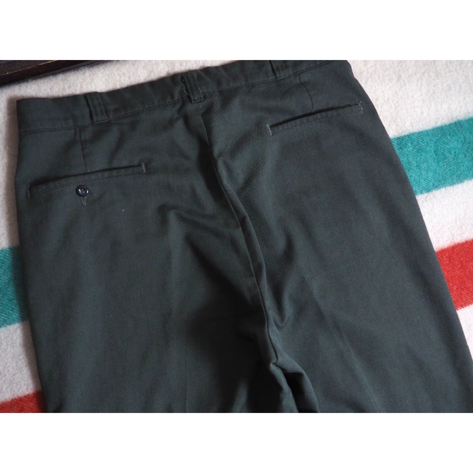Sears VTG Sears Forest Green Chino Pants 34x29 Mens USA 70s Talon Flat Front Straight Leg Work Slacks Koratron Green 1970s Size US 34 / EU 50 - 4 Thumbnail