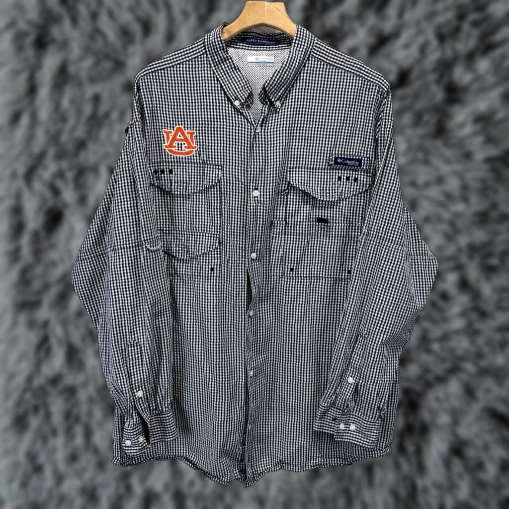 X-LARGE VINTAGE Columbia PFG Shirt Men XL Auburn University Cotton Button-Up Long Sleeve Multicolor 4-Season Outdoor University Mens Size US XL / EU 56 / 4 - 1 Thumbnail