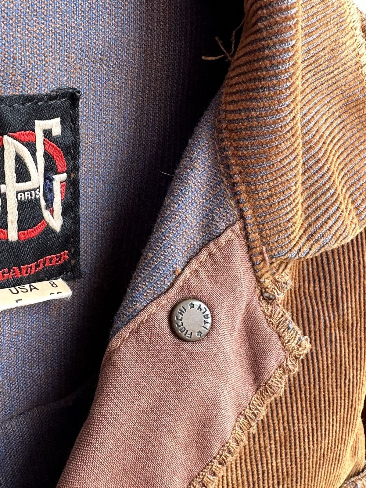 Jean Paul Gaultier Vintage Jean Paul Gaultier Rust Corduroy Blue Brown jacket Size S / US 4 / IT 40 - 14 Thumbnail