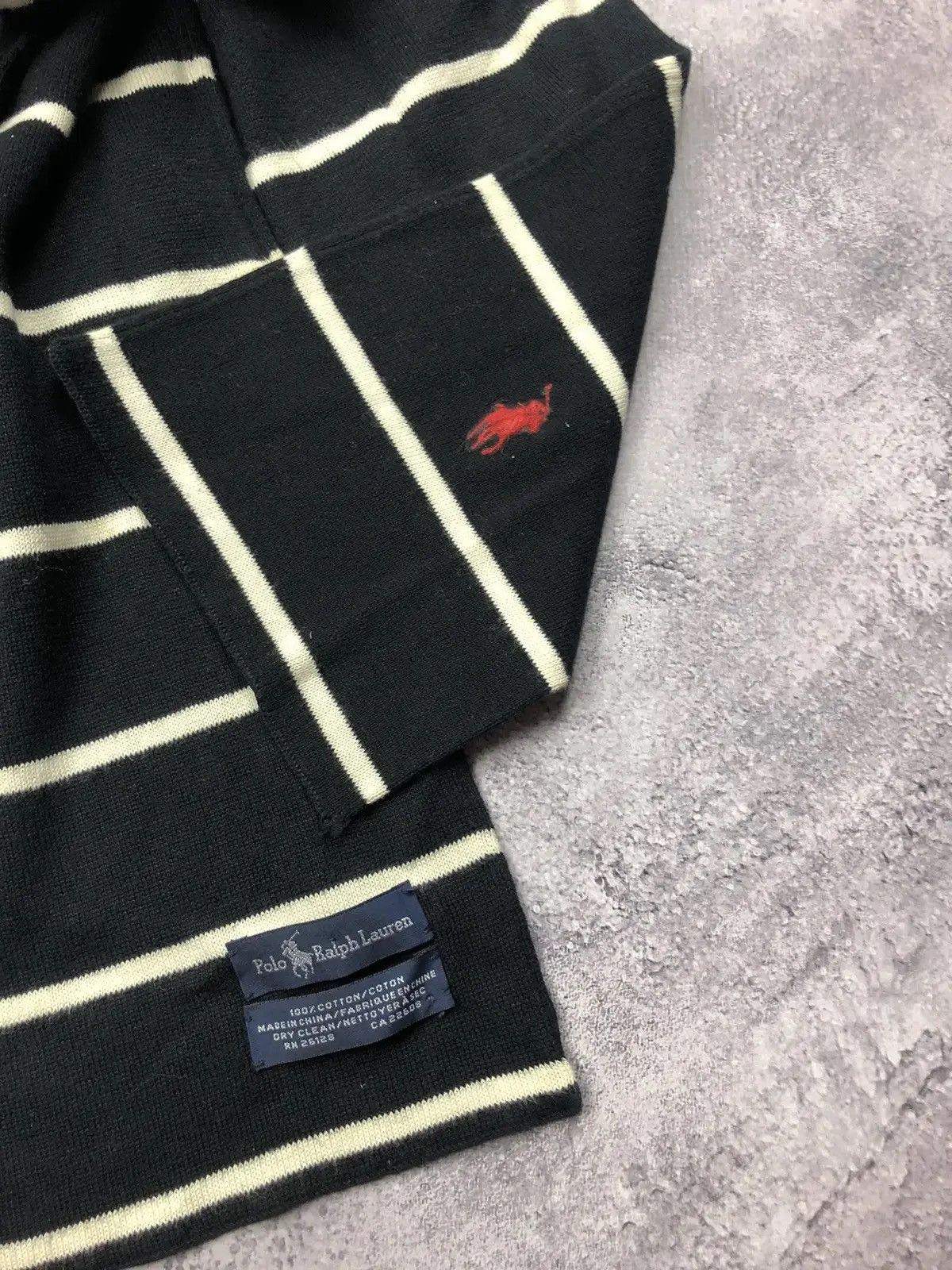 Polo Ralph Lauren POLO RALPH LAUREN Vintage Cotton Striped Scarf Streetwear Size ONE SIZE - 6 Thumbnail