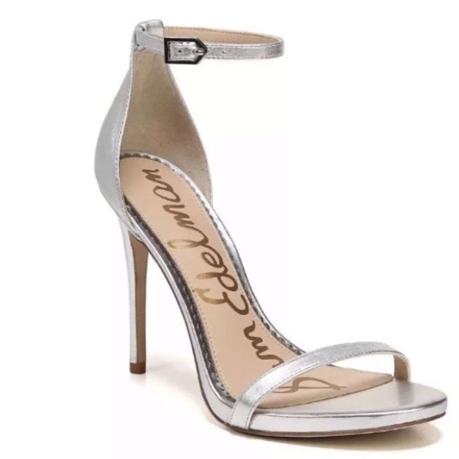 Sam Edelman SAM EDELMAN Metallic Silver Strap $180 Stiletto Sandals Heel Size US 8.5 / IT 38.5 - 1 Thumbnail