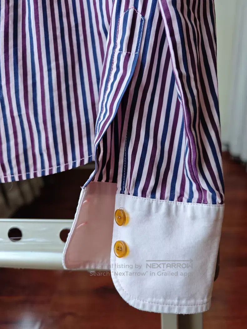 Vivienne Westwood Vivienne Westwood Blue and Pink Striped Shirt with Tie Size S / US 4 / IT 40 - 3 Thumbnail