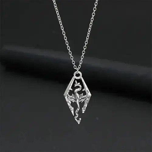 Jewelry x Vintage Dragon Pendant Necklace in Silver, Men's