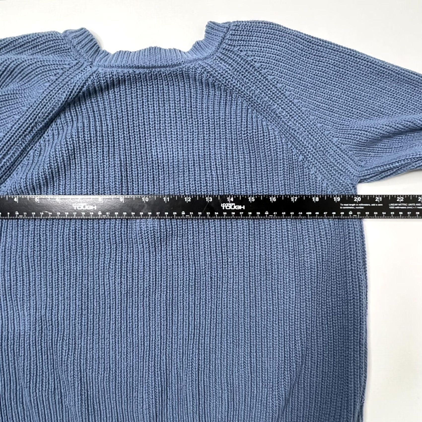 Lulus Lulu's Just For You Backless Knit Pullover Sweater V Back Blue Oversize Size M Womens Pullover Knit Size M / US 6-8 / IT 42-44 - 3 Thumbnail